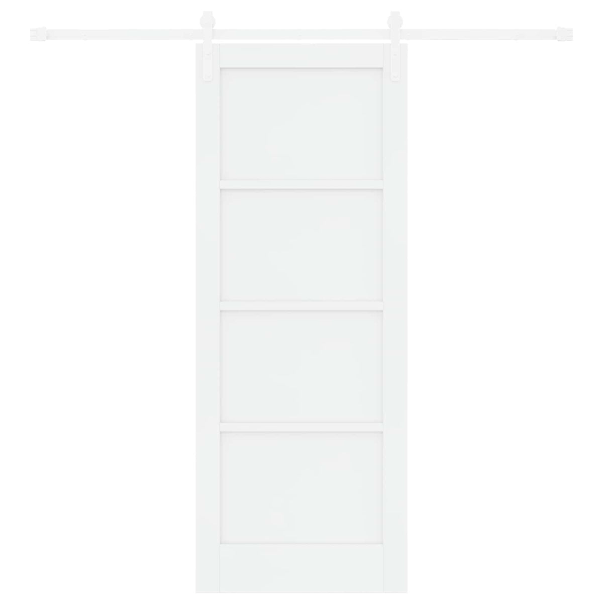 Συρόμενη Πόρτα 78 x 202 cm Επεξεργασμένο Ξύλο Λευκό - Pakobazaar