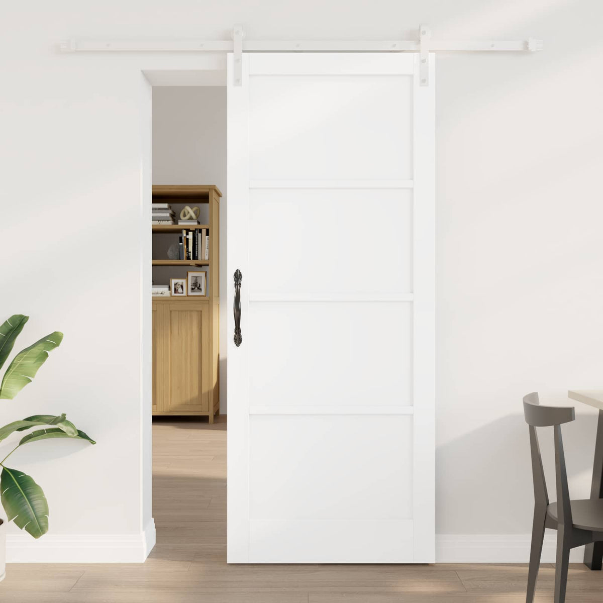 Συρόμενη Πόρτα 86 x 211 cm Επεξεργασμένο Ξύλο Λευκό
