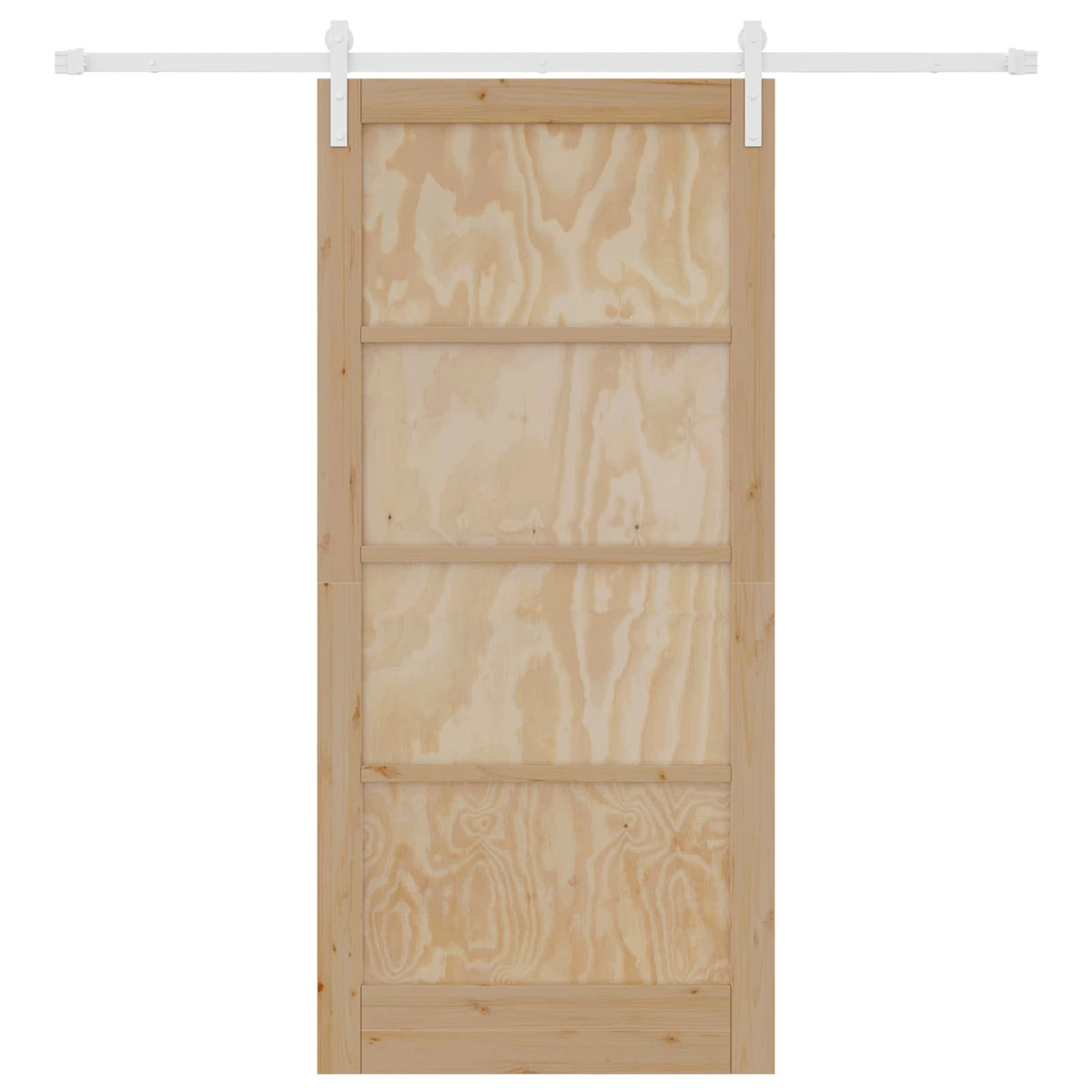 Συρόμενη Πόρτα 93 x 202 cm Επεξεργασμένο Ξύλο Φυσικό και Λευκό - Pakobazaar