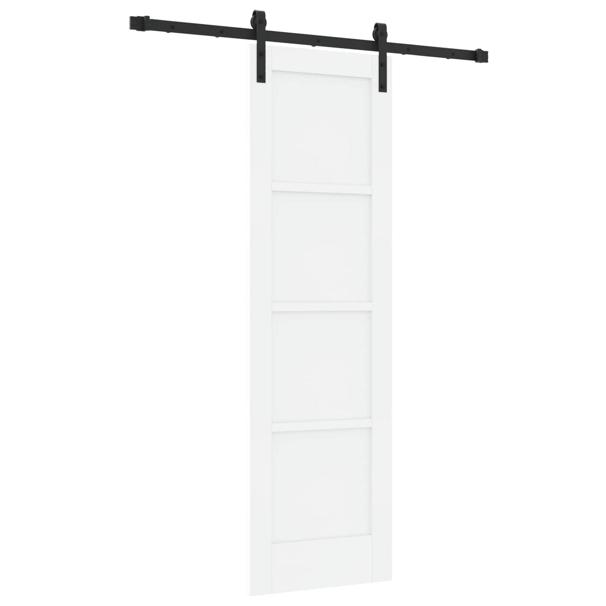 Συρόμενη Πόρτα 61 x 198,5 cm Επεξεργασμένο Ξύλο Λευκό και Μαύρο