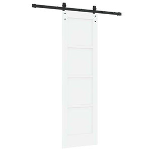 Συρόμενη Πόρτα 61 x 198,5 cm Επεξεργασμένο Ξύλο Λευκό και Μαύρο