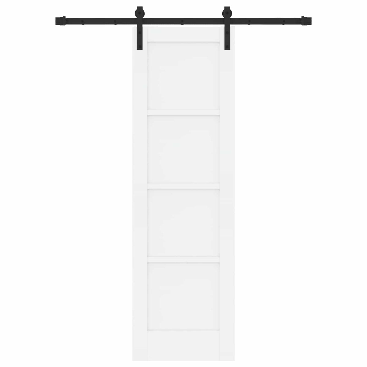 Συρόμενη Πόρτα 61 x 198,5 cm Επεξεργασμένο Ξύλο Λευκό και Μαύρο