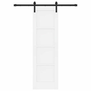 Συρόμενη Πόρτα 61 x 198,5 cm Επεξεργασμένο Ξύλο Λευκό και Μαύρο