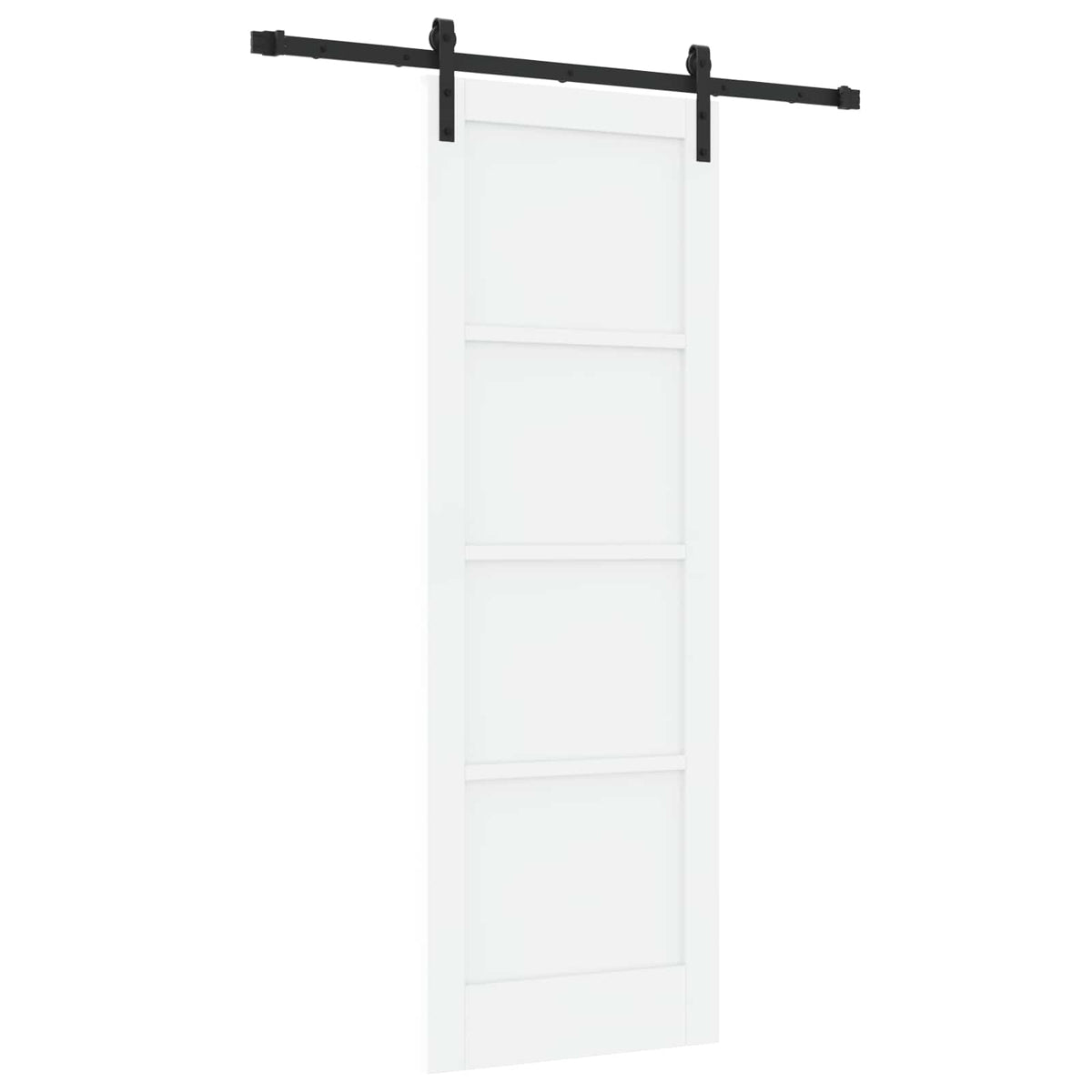 Συρόμενη Πόρτα 73,5 x 211 cm Επεξεργασμένο Ξύλο Λευκό και Μαύρο