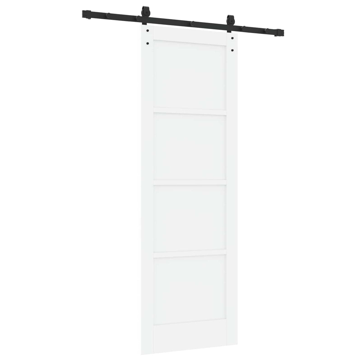 Συρόμενη Πόρτα 73,5 x 211 cm Επεξεργασμένο Ξύλο Λευκό και Μαύρο