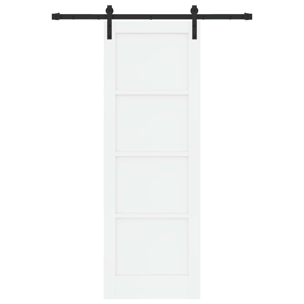 Συρόμενη Πόρτα 73,5 x 211 cm Επεξεργασμένο Ξύλο Λευκό και Μαύρο