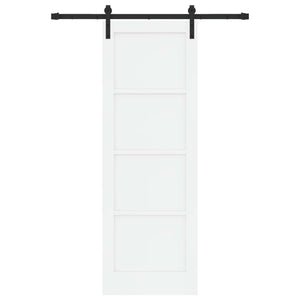 Συρόμενη Πόρτα 73,5 x 211 cm Επεξεργασμένο Ξύλο Λευκό και Μαύρο