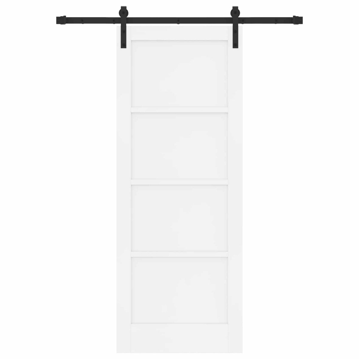 Συρόμενη Πόρτα 78 x 202 cm Επεξεργασμένο Ξύλο Λευκό και Μαύρο