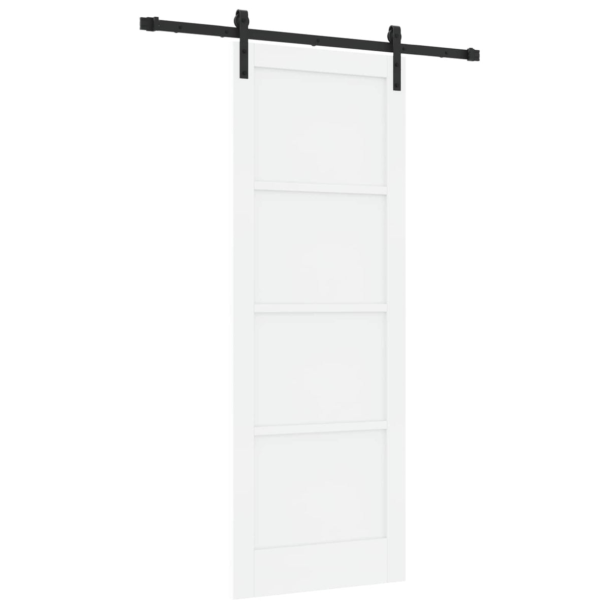 Συρόμενη Πόρτα 78 x 211 cm Επεξεργασμένο Ξύλο Λευκό και Μαύρο