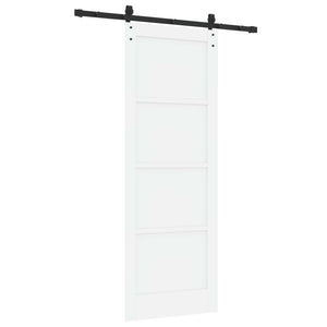 Συρόμενη Πόρτα 78 x 211 cm Επεξεργασμένο Ξύλο Λευκό και Μαύρο