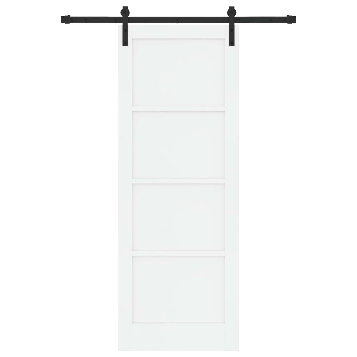 Συρόμενη Πόρτα 78 x 211 cm Επεξεργασμένο Ξύλο Λευκό και Μαύρο
