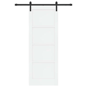 Συρόμενη Πόρτα 78 x 211 cm Επεξεργασμένο Ξύλο Λευκό και Μαύρο