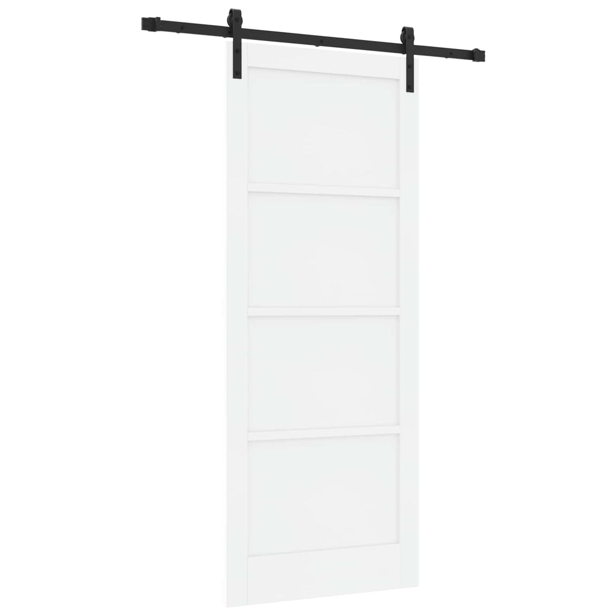 Συρόμενη Πόρτα 86 x 211 cm Επεξεργασμένο Ξύλο Λευκό και Μαύρο