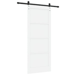 Συρόμενη Πόρτα 86 x 211 cm Επεξεργασμένο Ξύλο Λευκό και Μαύρο