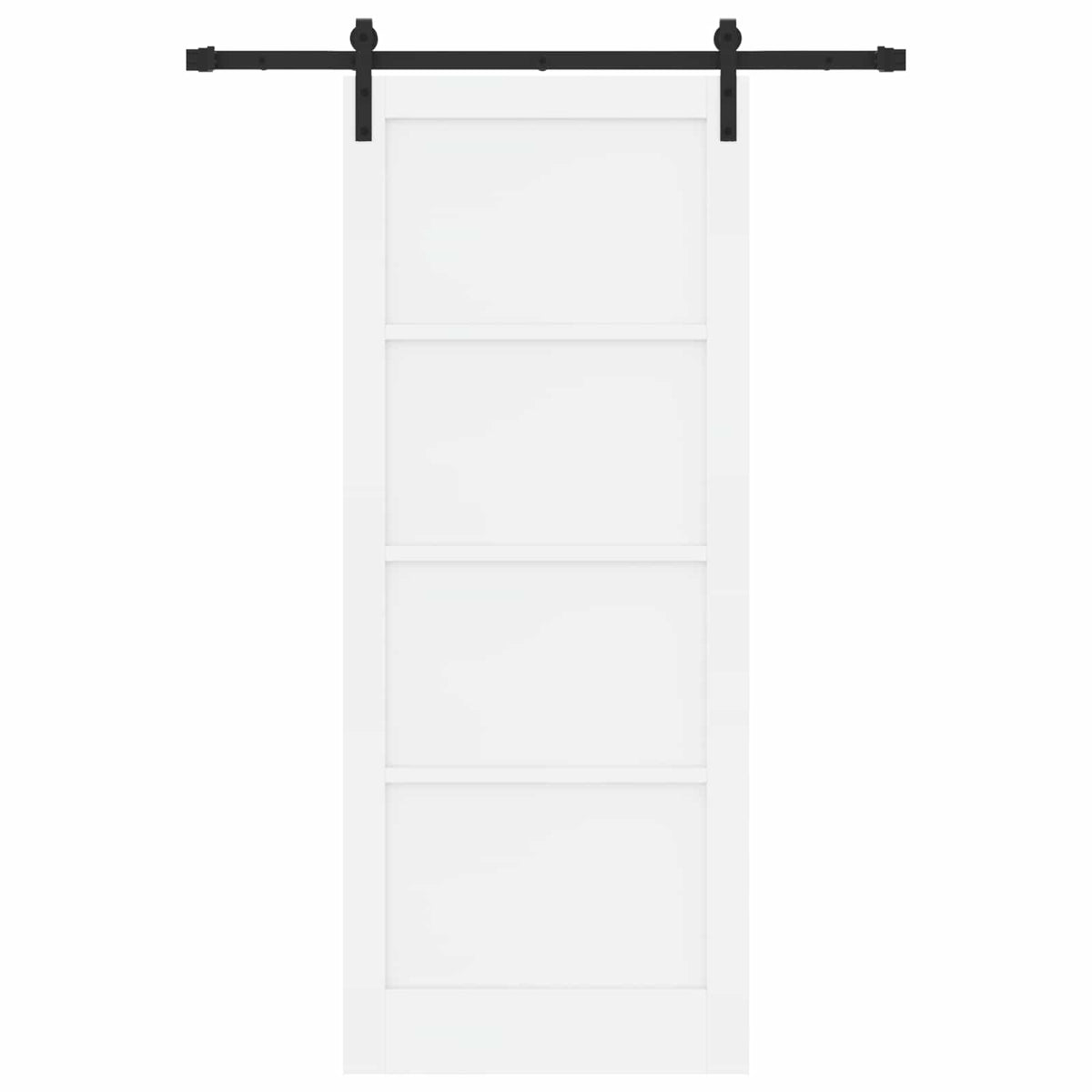 Συρόμενη Πόρτα 86 x 211 cm Επεξεργασμένο Ξύλο Λευκό και Μαύρο