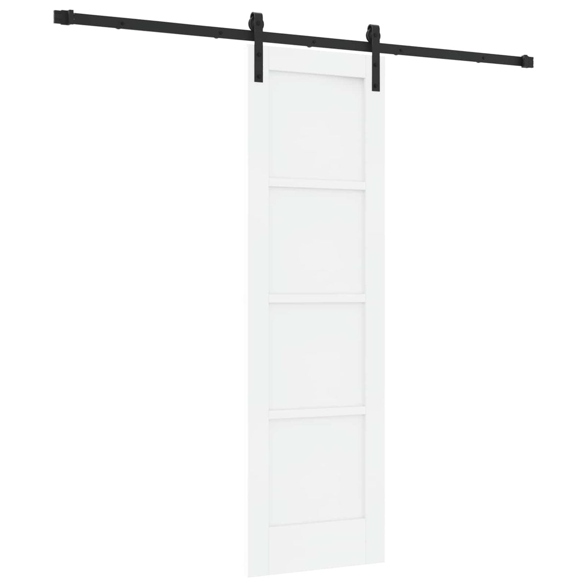 Συρόμενη Πόρτα 61 x 198,5 cm Επεξεργασμένο Ξύλο Λευκό και Μαύρο