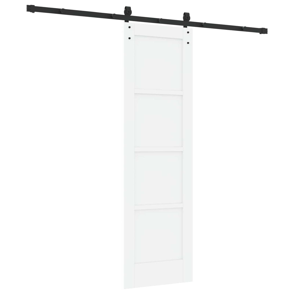 Συρόμενη Πόρτα 61 x 198,5 cm Επεξεργασμένο Ξύλο Λευκό και Μαύρο