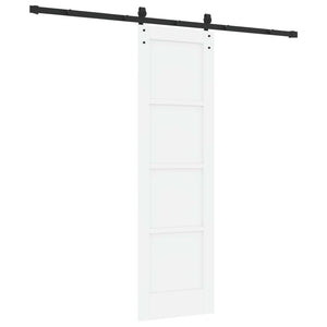 Συρόμενη Πόρτα 61 x 198,5 cm Επεξεργασμένο Ξύλο Λευκό και Μαύρο