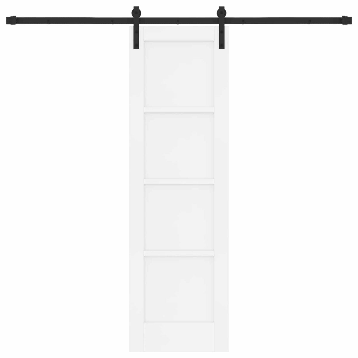 Συρόμενη Πόρτα 61 x 198,5 cm Επεξεργασμένο Ξύλο Λευκό και Μαύρο