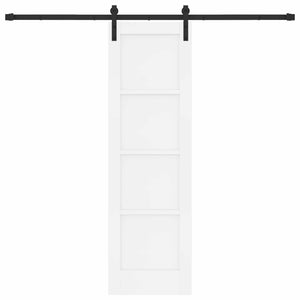 Συρόμενη Πόρτα 61 x 198,5 cm Επεξεργασμένο Ξύλο Λευκό και Μαύρο