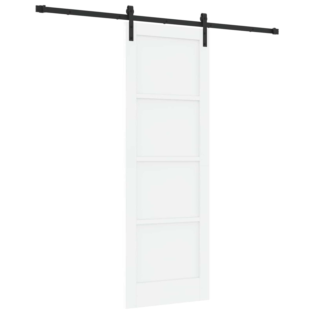 Συρόμενη Πόρτα 73,5 x 211 cm Επεξεργασμένο Ξύλο Λευκό και Μαύρο