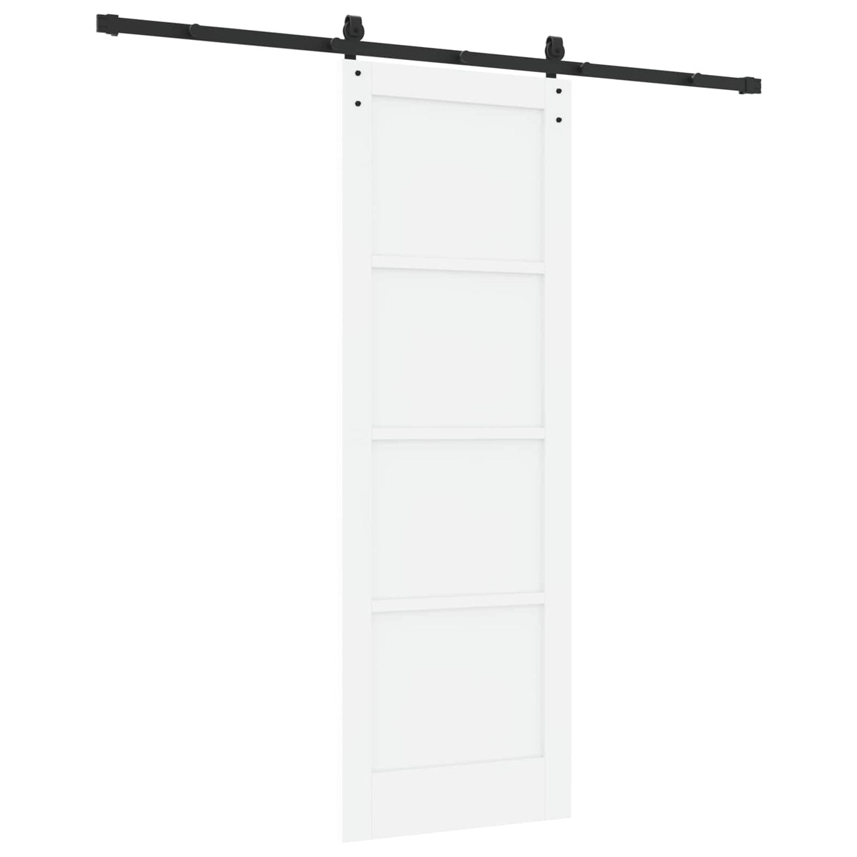 Συρόμενη Πόρτα 73,5 x 211 cm Επεξεργασμένο Ξύλο Λευκό και Μαύρο