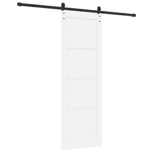 Συρόμενη Πόρτα 73,5 x 211 cm Επεξεργασμένο Ξύλο Λευκό και Μαύρο