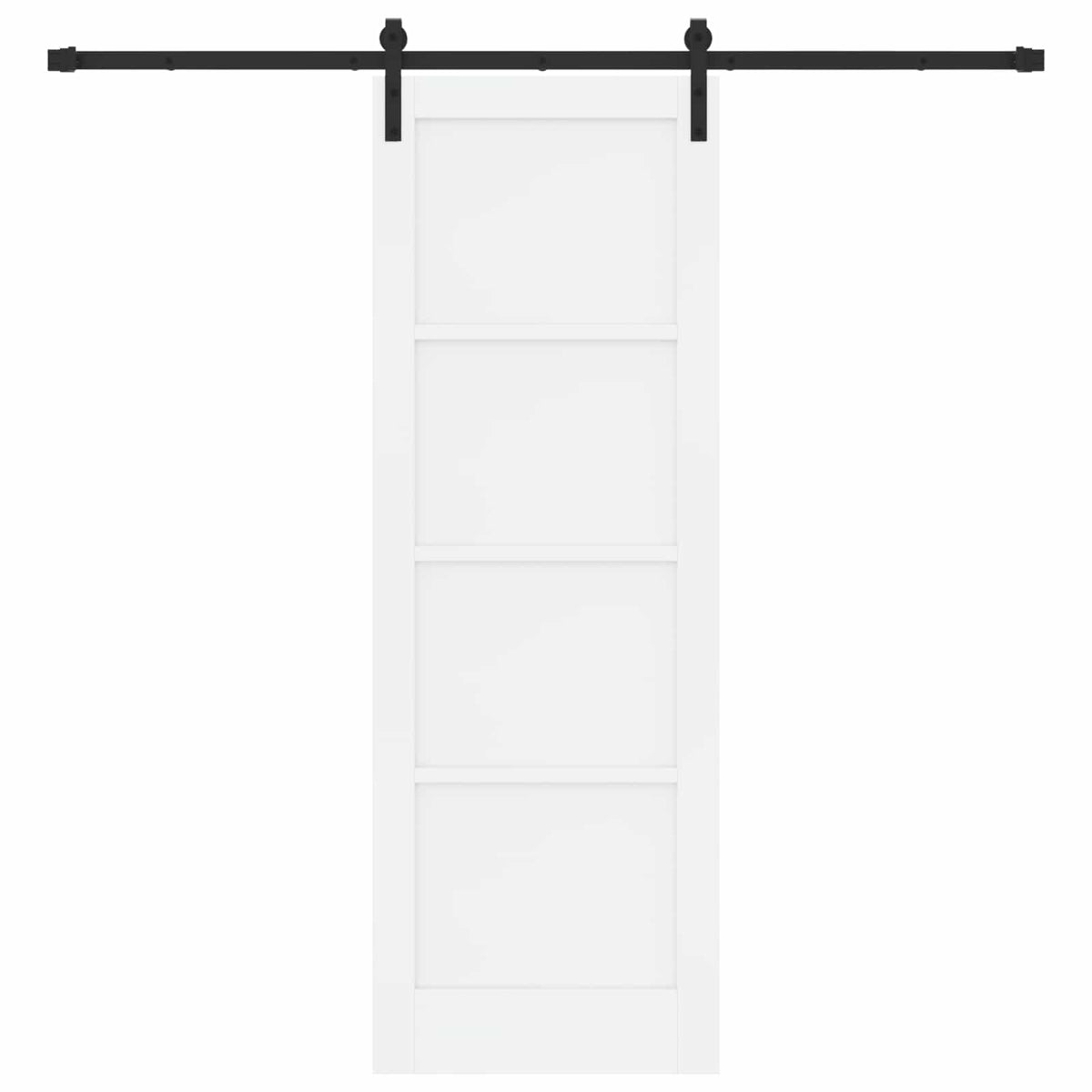 Συρόμενη Πόρτα 73,5 x 211 cm Επεξεργασμένο Ξύλο Λευκό και Μαύρο