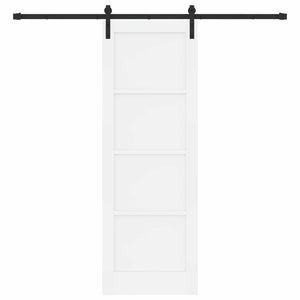 Συρόμενη Πόρτα 73,5 x 211 cm Επεξεργασμένο Ξύλο Λευκό και Μαύρο