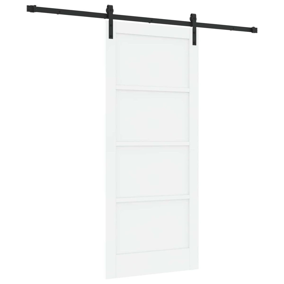 Συρόμενη Πόρτα 86 x 198,5 cm Επεξεργασμένο Ξύλο Λευκό και Μαύρο
