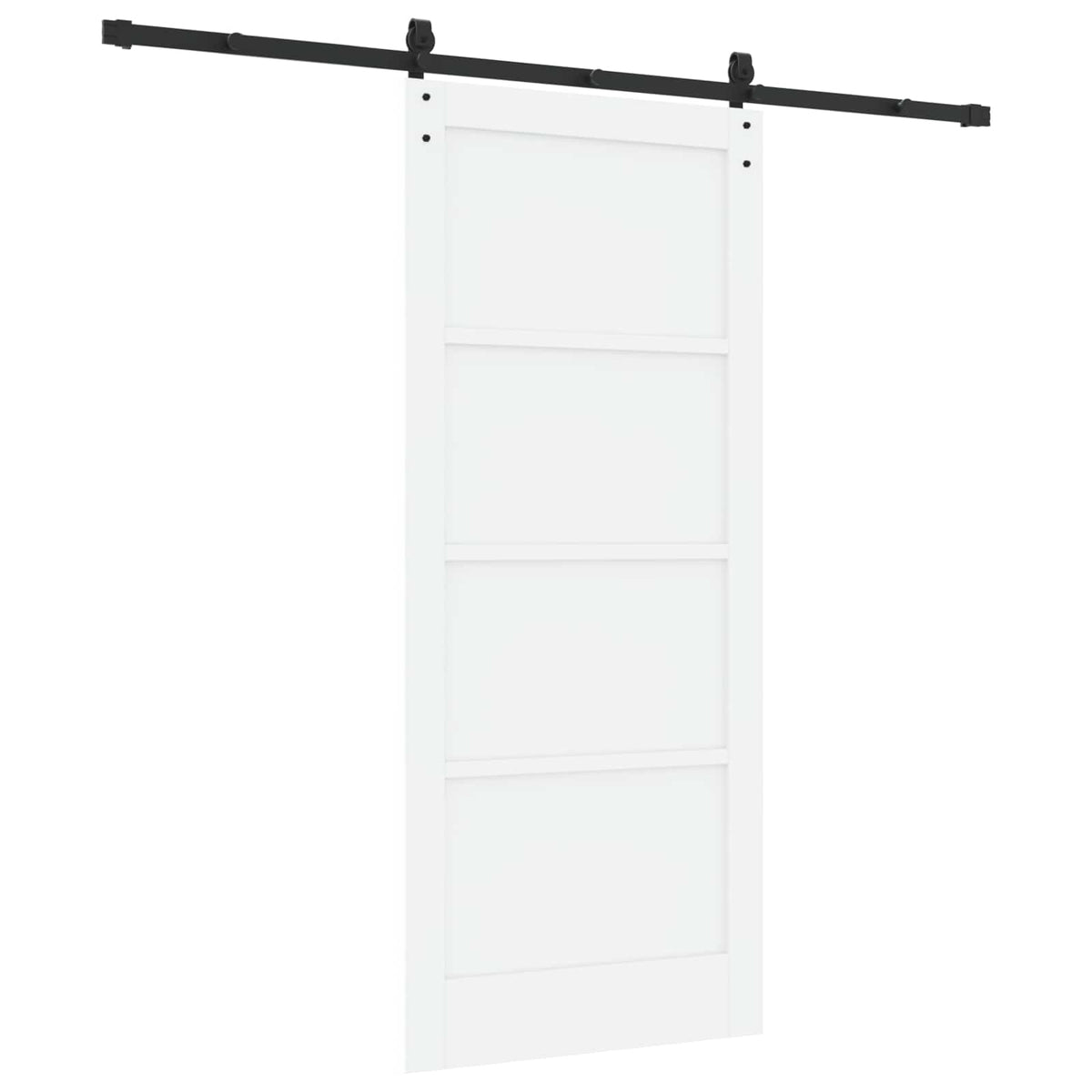 Συρόμενη Πόρτα 86 x 198,5 cm Επεξεργασμένο Ξύλο Λευκό και Μαύρο