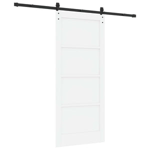 Συρόμενη Πόρτα 86 x 198,5 cm Επεξεργασμένο Ξύλο Λευκό και Μαύρο