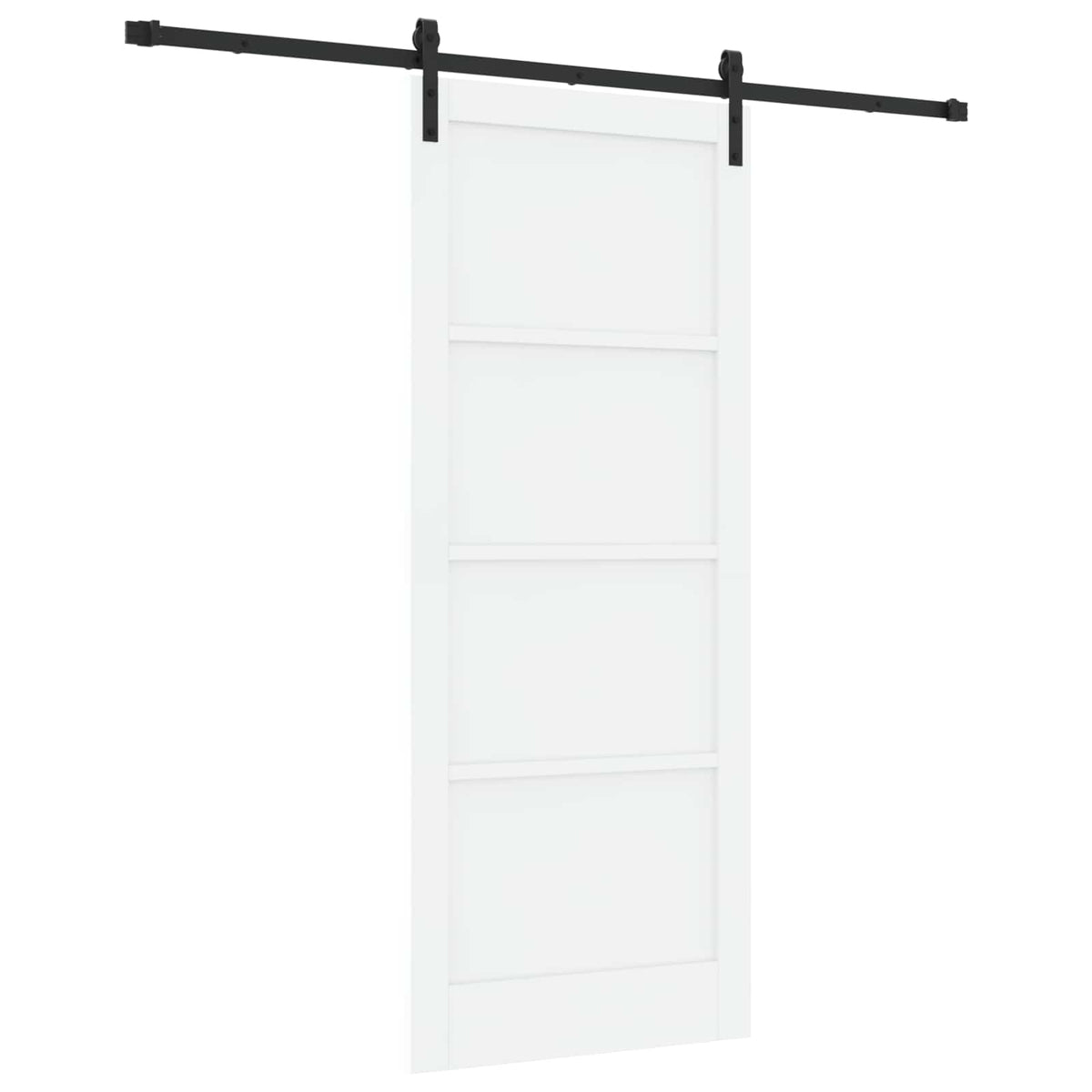 Συρόμενη Πόρτα 86 x 211 cm Επεξεργασμένο Ξύλο Λευκό και Μαύρο