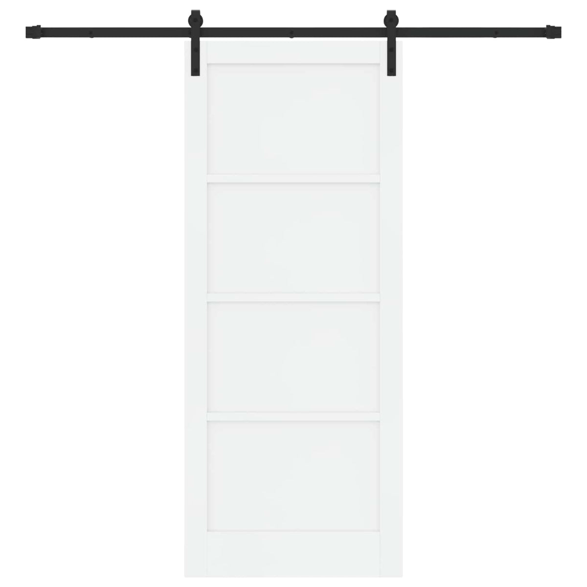 Συρόμενη Πόρτα 86 x 211 cm Επεξεργασμένο Ξύλο Λευκό και Μαύρο