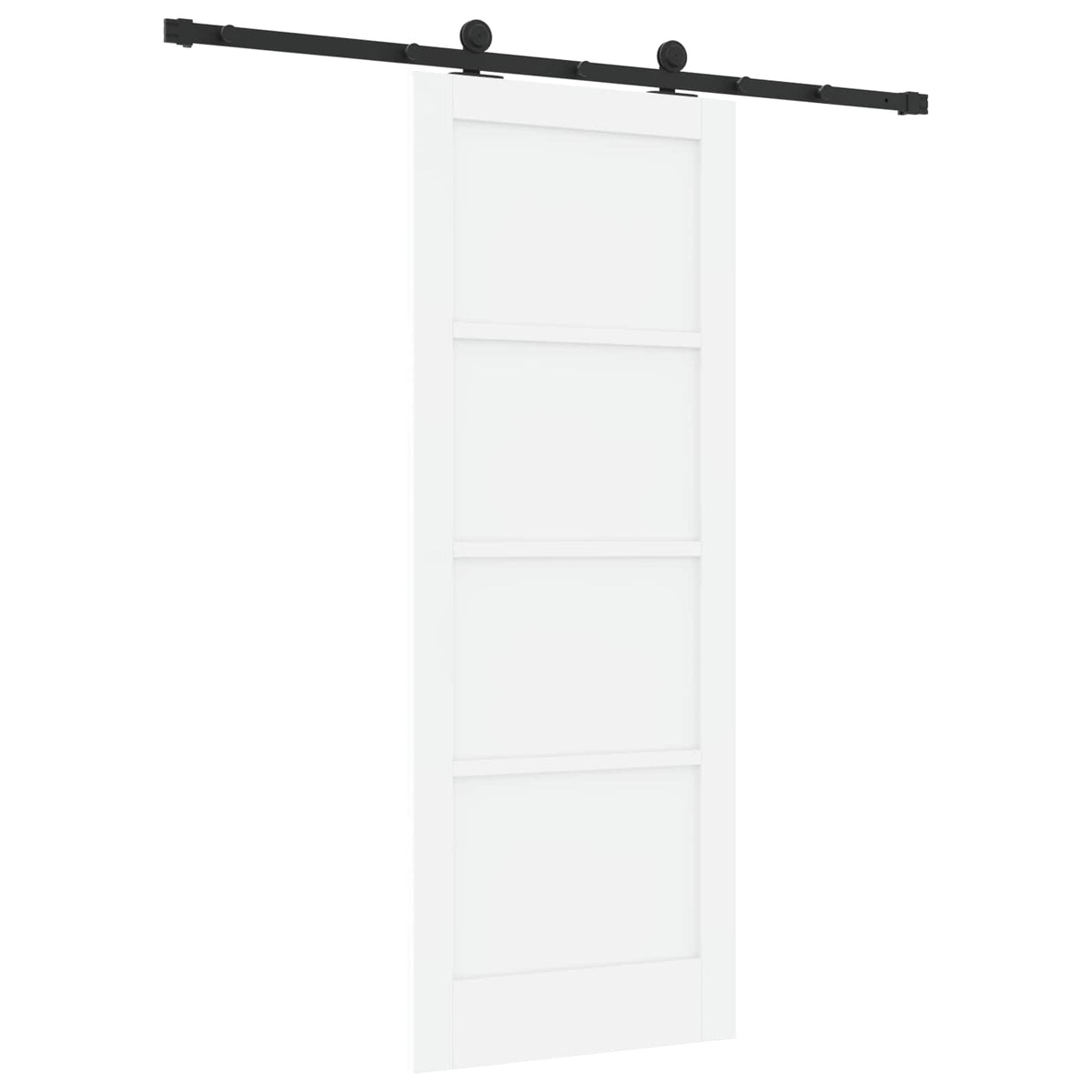 Συρόμενη Πόρτα 78 x 202 cm Επεξεργασμένο Ξύλο Λευκό και Μαύρο