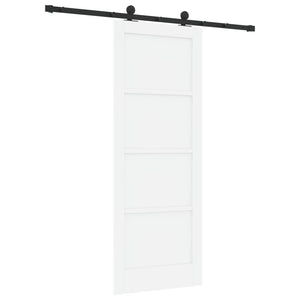 Συρόμενη Πόρτα 78 x 202 cm Επεξεργασμένο Ξύλο Λευκό και Μαύρο