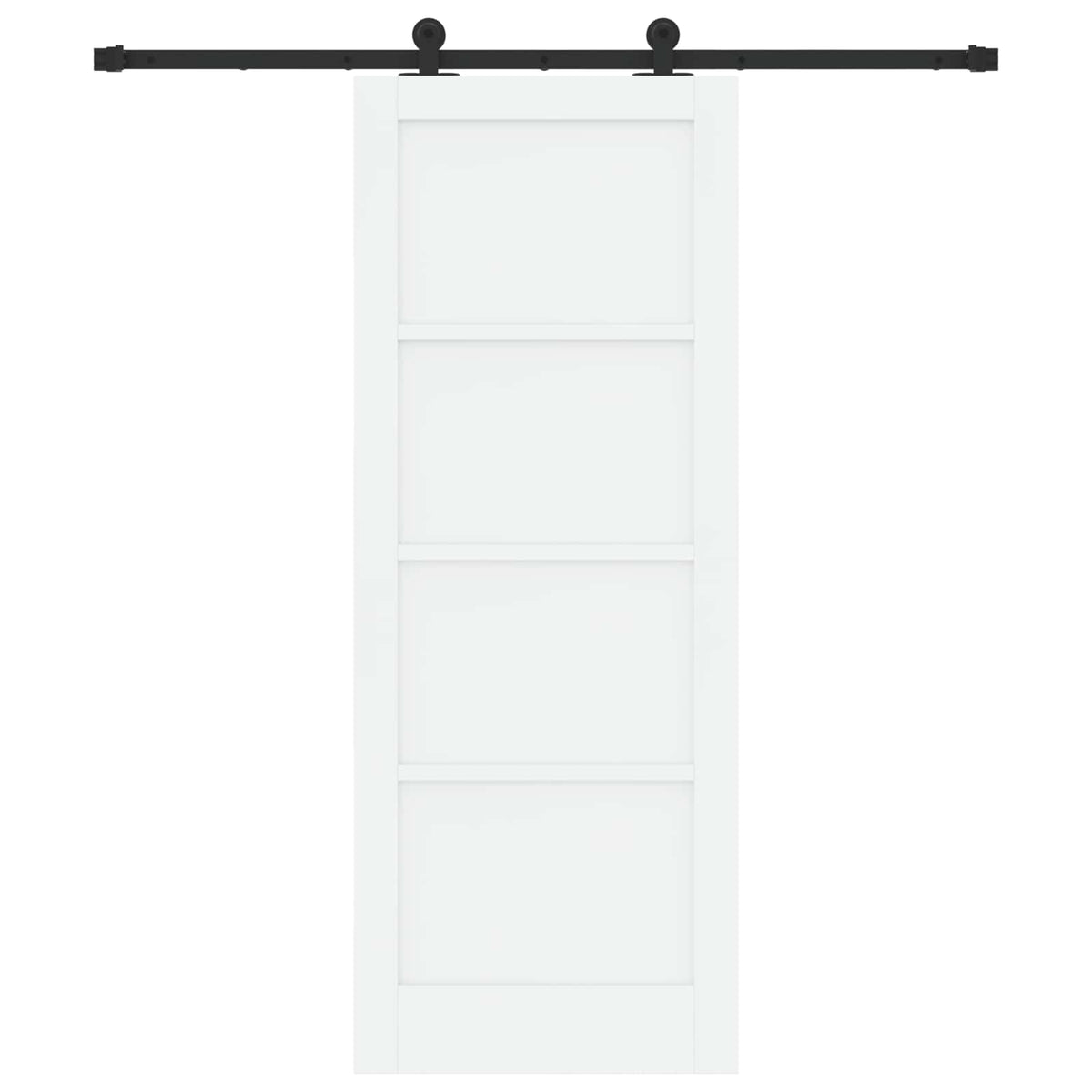Συρόμενη Πόρτα 78 x 202 cm Επεξεργασμένο Ξύλο Λευκό και Μαύρο