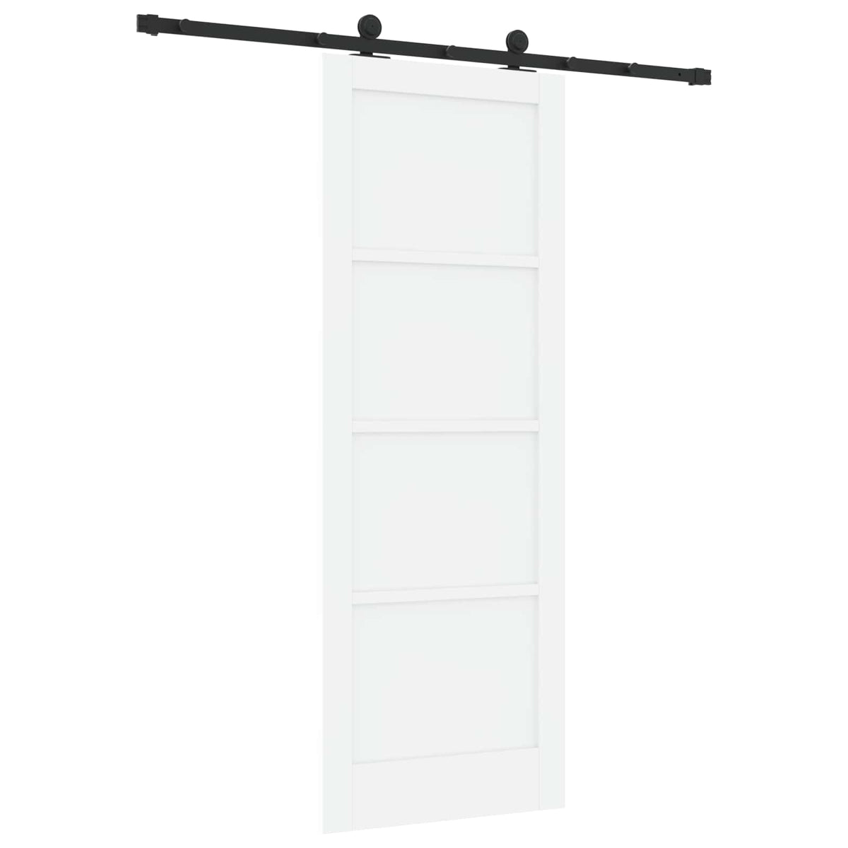 Συρόμενη Πόρτα 78 x 211 cm Επεξεργασμένο Ξύλο Λευκό και Μαύρο