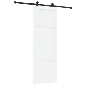 Συρόμενη Πόρτα 78 x 211 cm Επεξεργασμένο Ξύλο Λευκό και Μαύρο