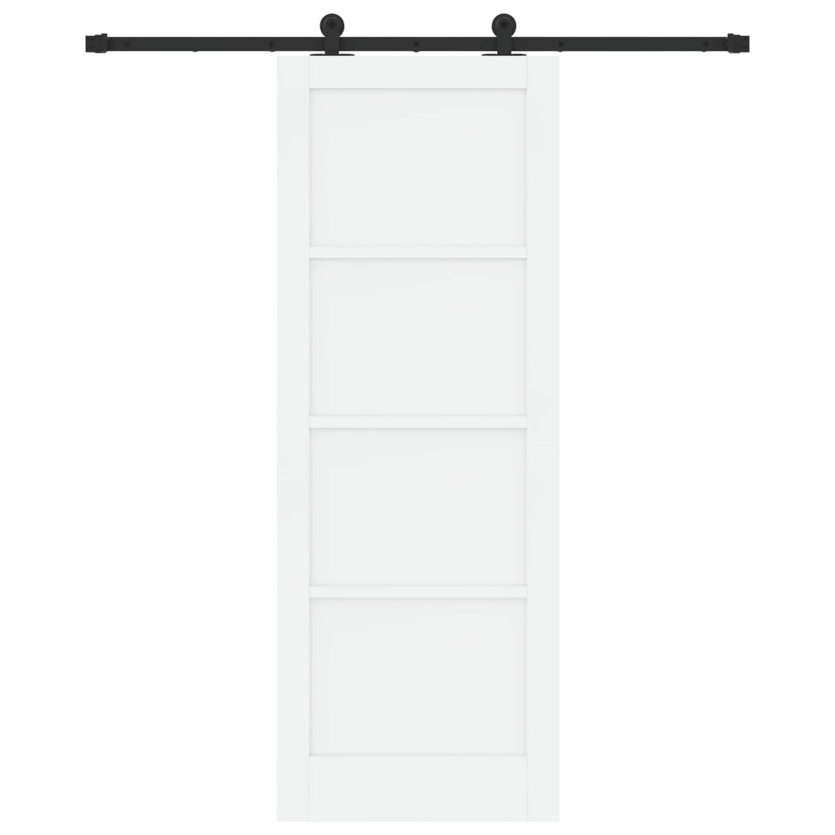 Συρόμενη Πόρτα 78 x 211 cm Επεξεργασμένο Ξύλο Λευκό και Μαύρο
