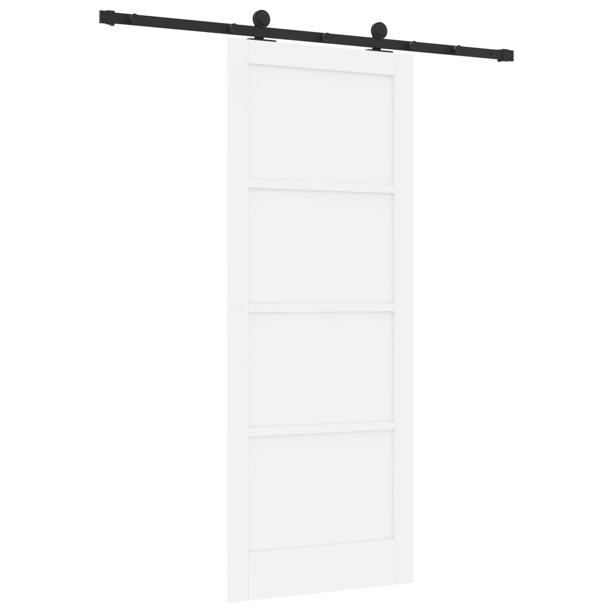 Συρόμενη Πόρτα 83 x 211 cm Επεξεργασμένο Ξύλο Λευκό και Μαύρο