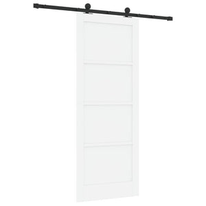 Συρόμενη Πόρτα 83 x 211 cm Επεξεργασμένο Ξύλο Λευκό και Μαύρο