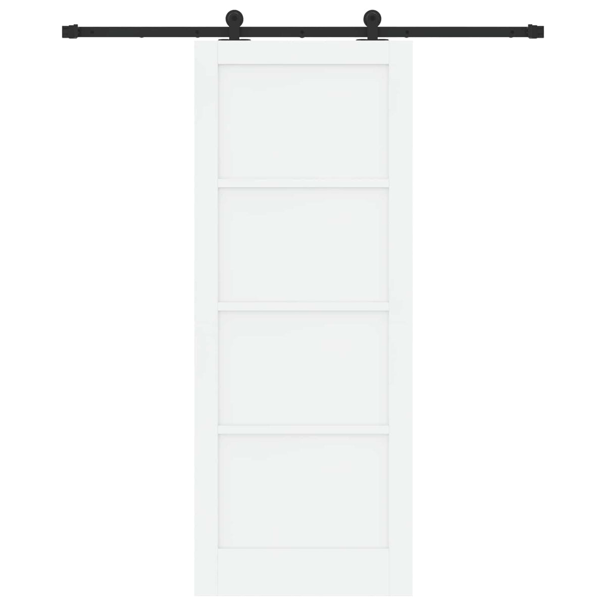 Συρόμενη Πόρτα 83 x 211 cm Επεξεργασμένο Ξύλο Λευκό και Μαύρο