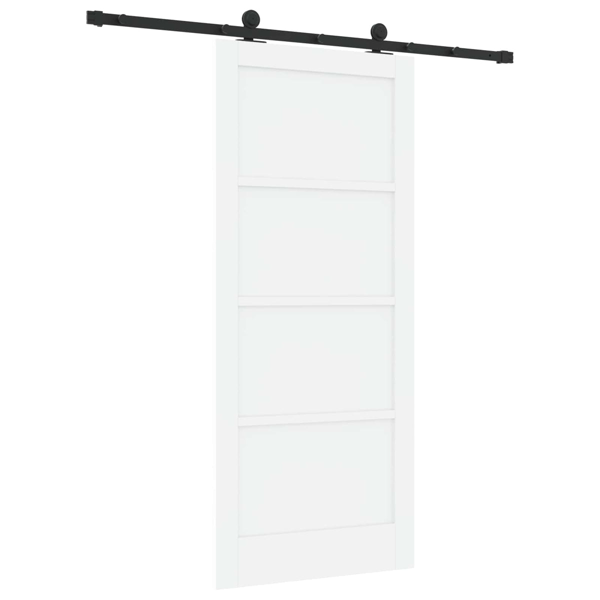 Συρόμενη Πόρτα 86 x 198,5 cm Επεξεργασμένο Ξύλο Λευκό και Μαύρο