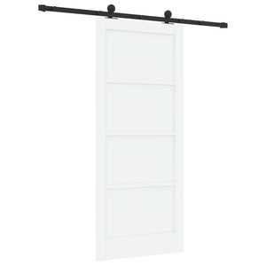 Συρόμενη Πόρτα 86 x 198,5 cm Επεξεργασμένο Ξύλο Λευκό και Μαύρο