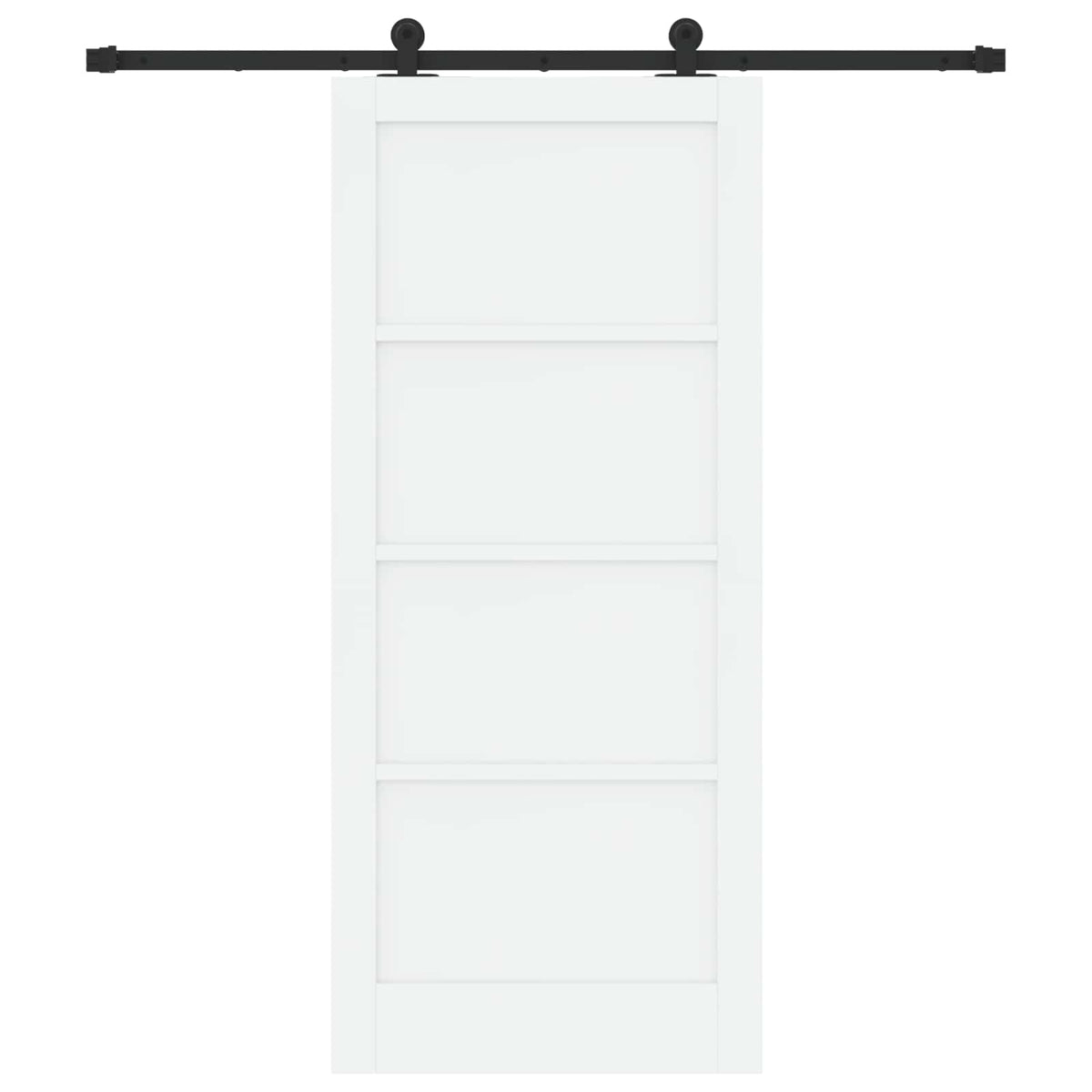 Συρόμενη Πόρτα 86 x 198,5 cm Επεξεργασμένο Ξύλο Λευκό και Μαύρο