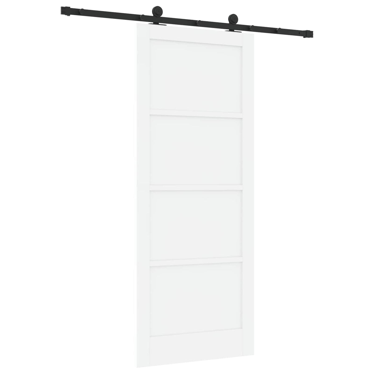 Συρόμενη Πόρτα 86 x 211 cm Επεξεργασμένο Ξύλο Λευκό και Μαύρο