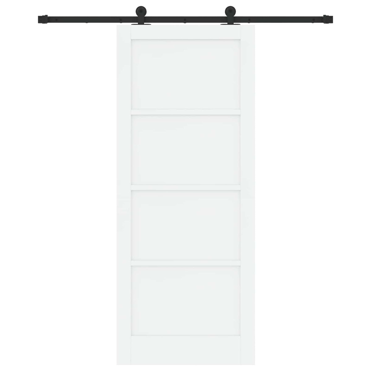 Συρόμενη Πόρτα 86 x 211 cm Επεξεργασμένο Ξύλο Λευκό και Μαύρο