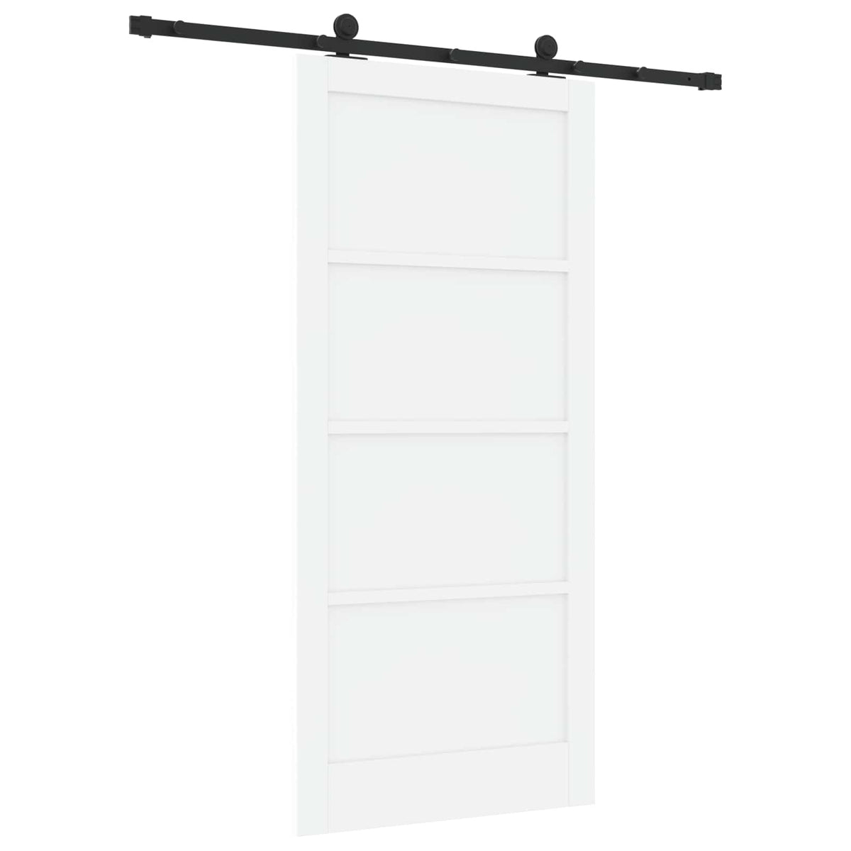 Συρόμενη Πόρτα 93 x 202 cm Επεξεργασμένο Ξύλο Λευκό και Μαύρο