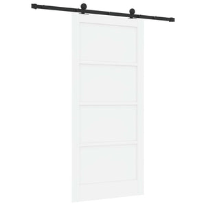 Συρόμενη Πόρτα 93 x 202 cm Επεξεργασμένο Ξύλο Λευκό και Μαύρο